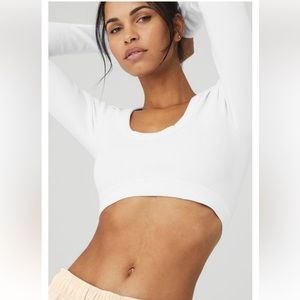 Seamless ribbed cropped serene long sleeve